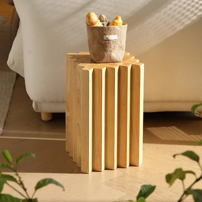 Table d'appoint carrée en bois massif pour salon