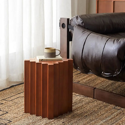 Table d'appoint carrée en bois massif pour salon