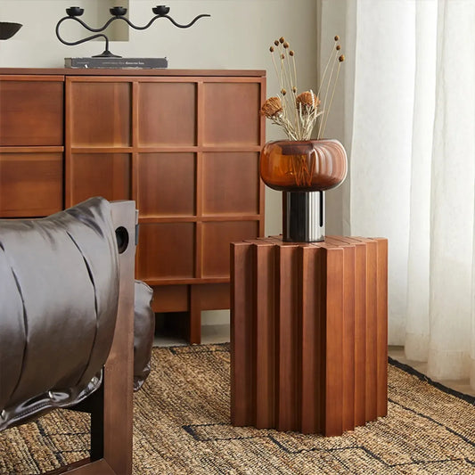 Table d'appoint carrée en bois massif pour salon