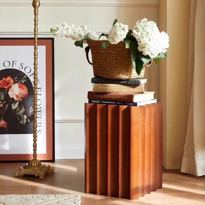 Table d'appoint carrée en bois massif pour salon