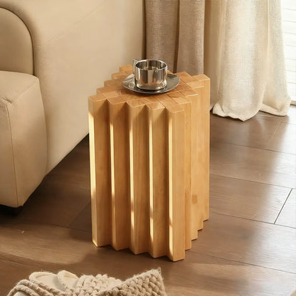 Table d'appoint carrée en bois massif pour salon