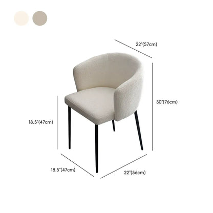 Chaise de salle à manger moderne avec revêtement en chenille et pieds en métal
