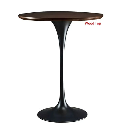 Tables de bar rondes glamour en métal brun doré avec piètement tulipe