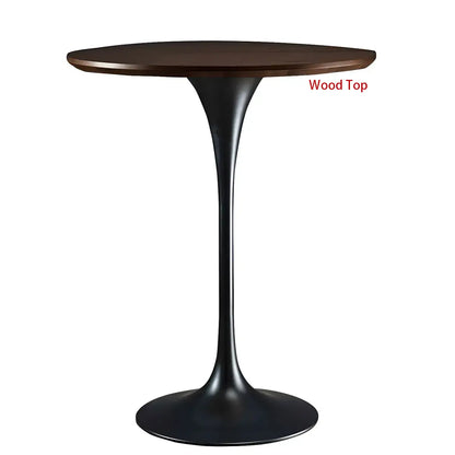 Tables de bar rondes glamour en métal brun doré avec piètement tulipe