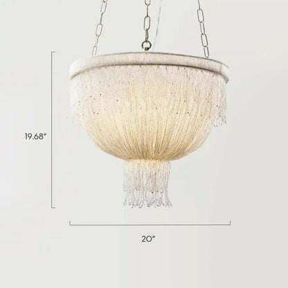 Lustre luxueux et élégant en perles de verre transparent