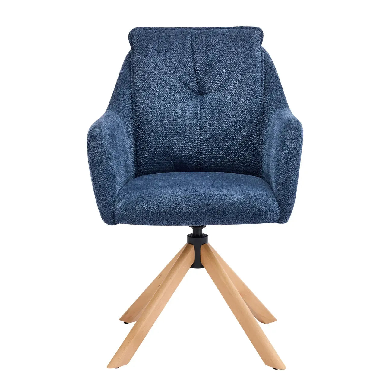 Ensemble de 2 chaises de salle à manger pivotantes en polaire bleue.