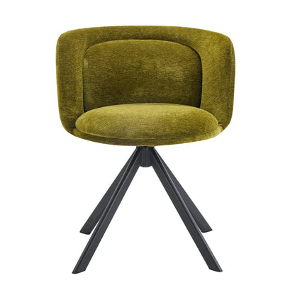 Ensemble de 2 chaises de salle à manger pivotantes modernes en tissu à dossier bas