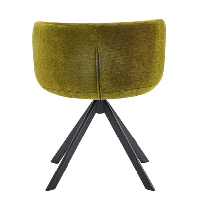 Ensemble de 2 chaises de salle à manger pivotantes modernes en tissu à dossier bas