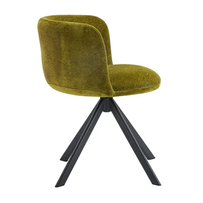 Ensemble de 2 chaises de salle à manger pivotantes modernes en tissu à dossier bas