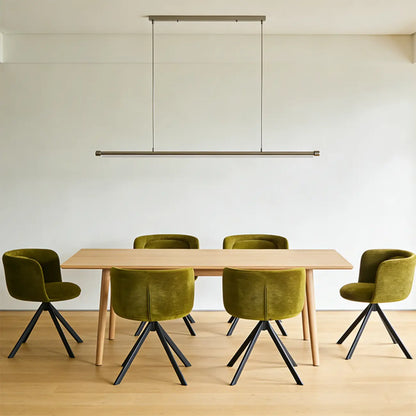 Ensemble de 2 chaises de salle à manger pivotantes modernes en tissu à dossier bas