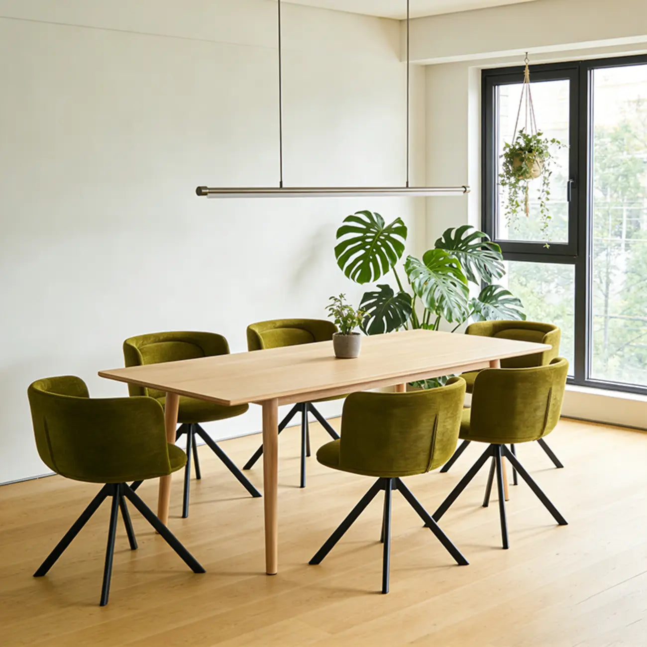 Ensemble de 2 chaises de salle à manger pivotantes modernes en tissu à dossier bas