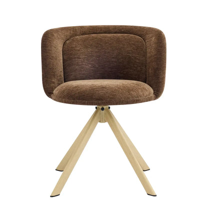 Ensemble de 2 chaises de salle à manger pivotantes modernes en tissu à dossier bas