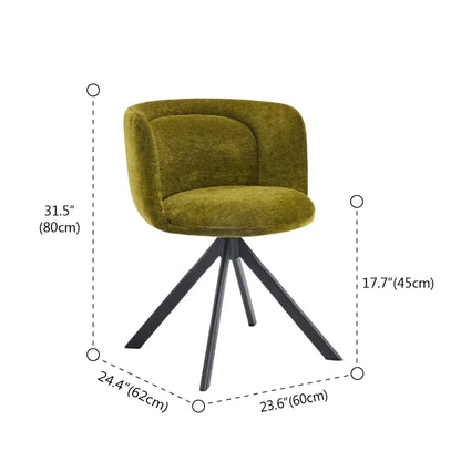 Ensemble de 2 chaises de salle à manger pivotantes modernes en tissu à dossier bas