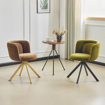Ensemble de 2 chaises de salle à manger pivotantes modernes en tissu à dossier bas