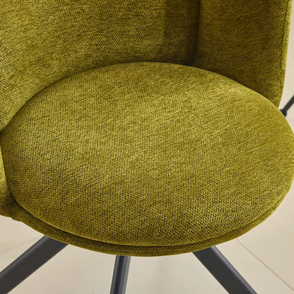 Ensemble de 2 chaises de salle à manger pivotantes modernes en tissu à dossier bas