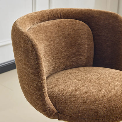 Ensemble de 2 chaises de salle à manger pivotantes modernes en tissu à dossier bas