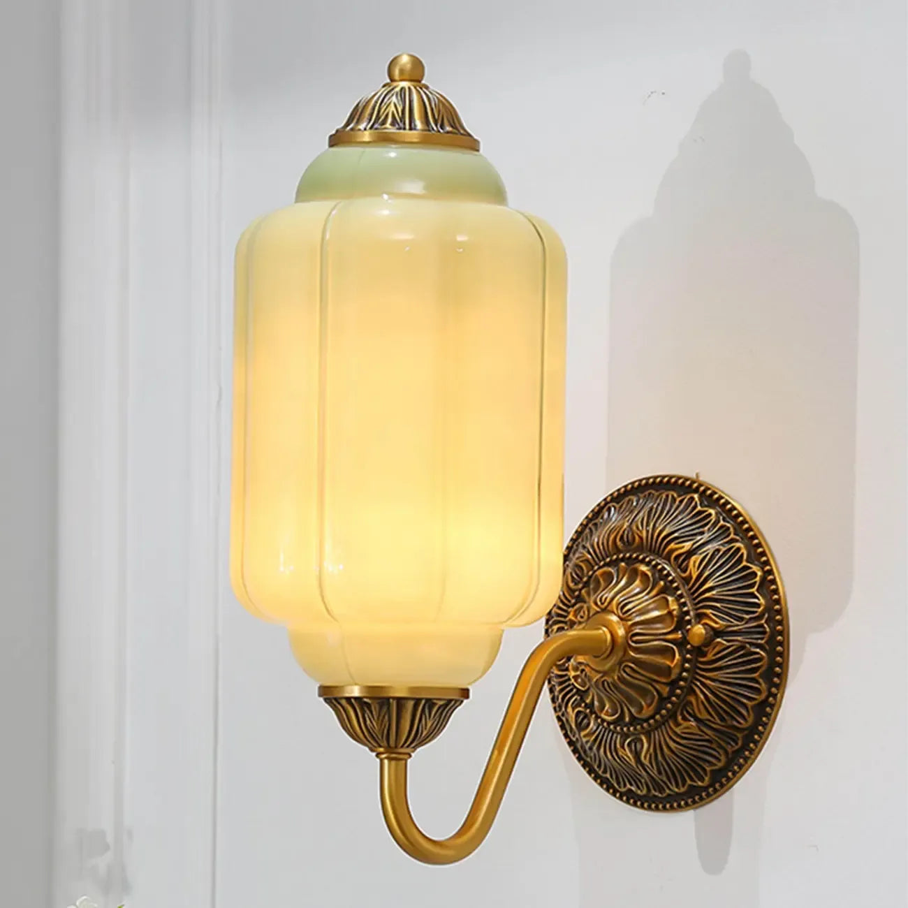 Applique murale vintage élégante en verre et acier vert