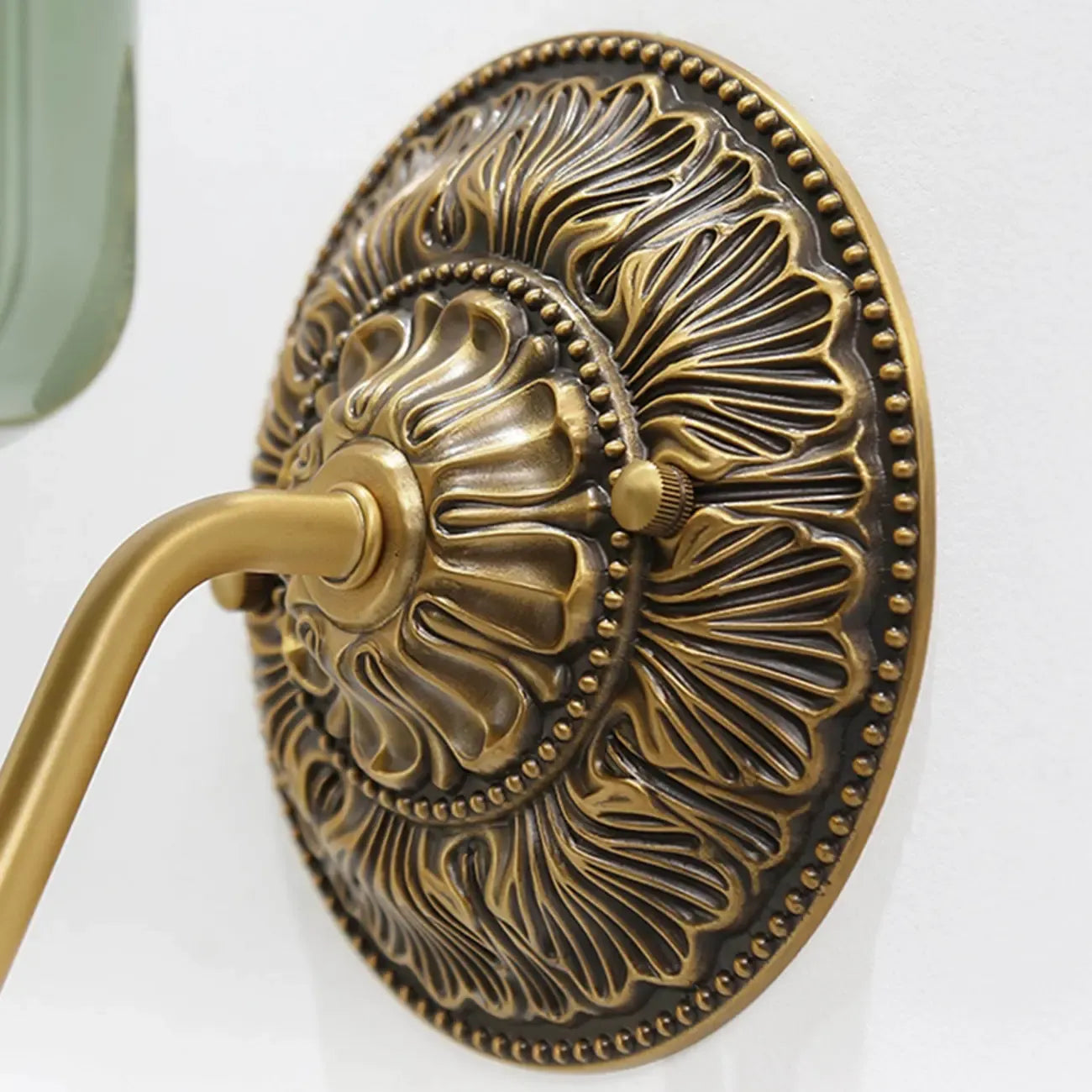 Applique murale vintage élégante en verre et acier vert