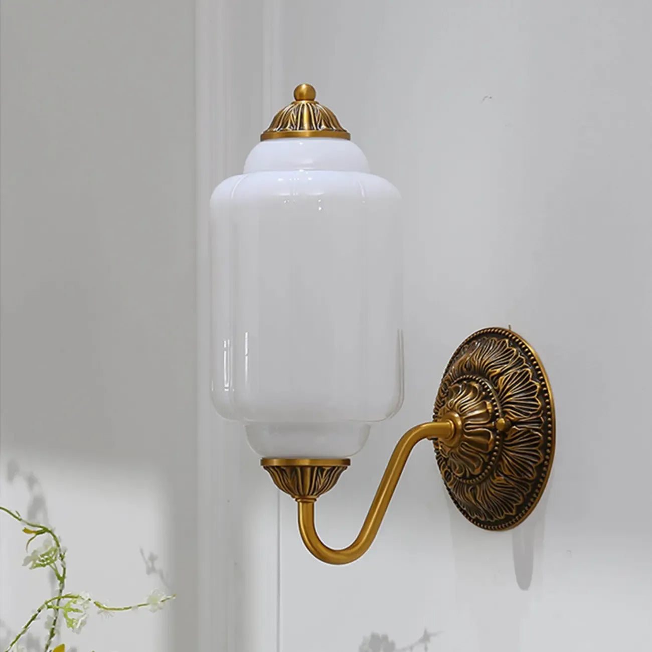 Applique murale vintage élégante en verre et acier vert