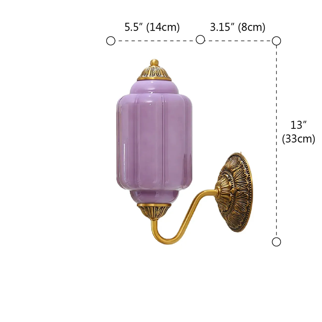 Applique murale vintage élégante en verre et acier vert