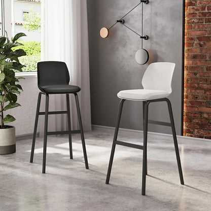 Tabouret de bar minimaliste en métal rembourré, hauteur comptoir