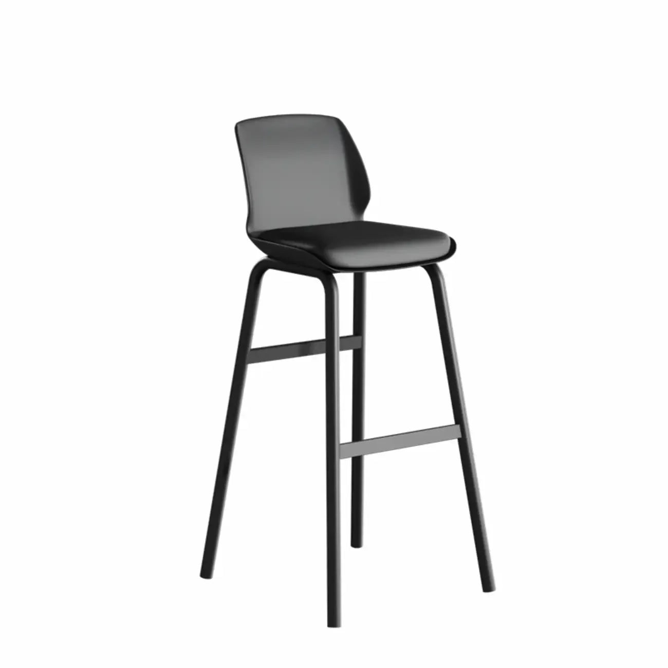 Tabouret de bar minimaliste en métal rembourré, hauteur comptoir