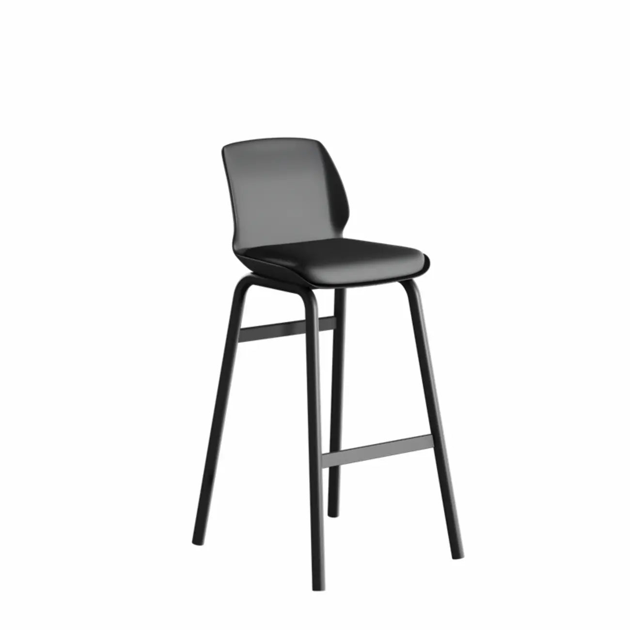 Tabouret de bar minimaliste en métal rembourré, hauteur comptoir