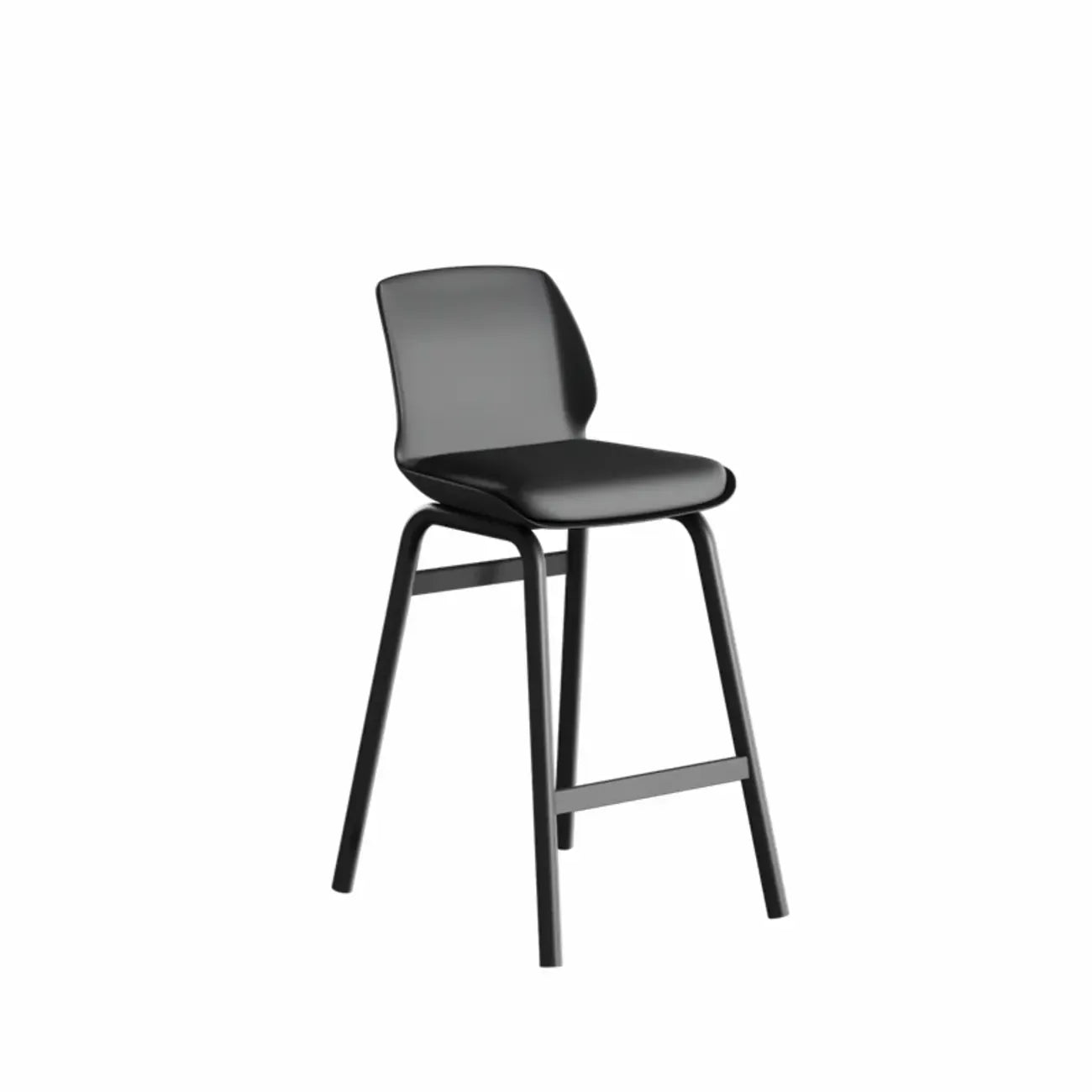 Tabouret de bar minimaliste en métal rembourré, hauteur comptoir