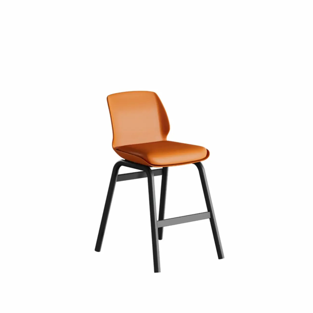 Tabouret de bar minimaliste en métal rembourré, hauteur comptoir