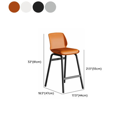 Tabouret de bar minimaliste en métal rembourré, hauteur comptoir