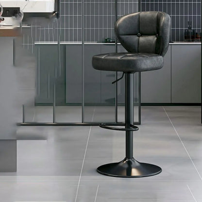 Tabourets de bar pivotants et réglables modernes carrés en similicuir capitonné