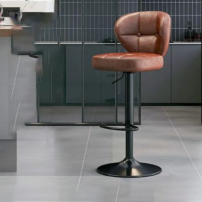 Tabourets de bar pivotants et réglables modernes carrés en similicuir capitonné