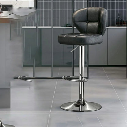 Tabourets de bar pivotants et réglables modernes carrés en similicuir capitonné