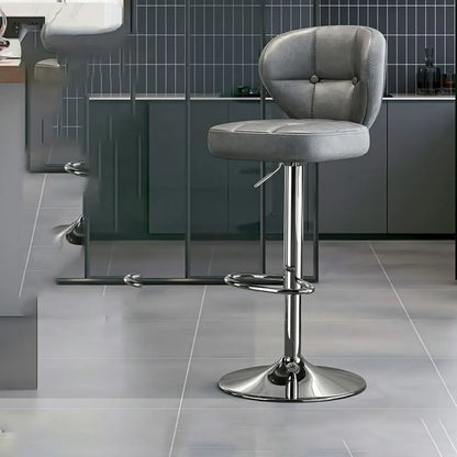 Tabourets de bar pivotants et réglables modernes carrés en similicuir capitonné