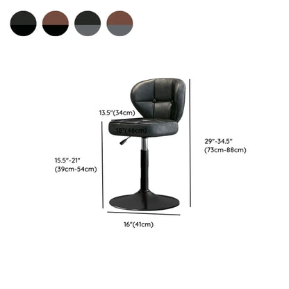 Tabourets de bar pivotants et réglables modernes carrés en similicuir capitonné