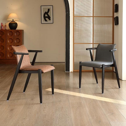 Fauteuil en chêne et similicuir style Mid-Century