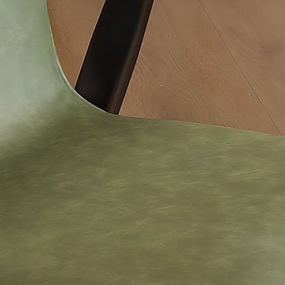 Fauteuil en chêne et similicuir style Mid-Century