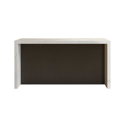 Tables de bar rectangulaires minimalistes en marbre blanc cassé
