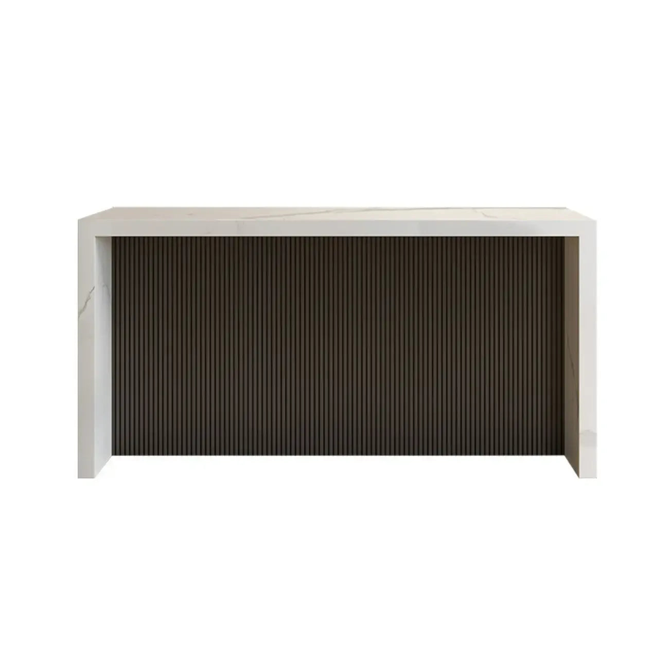 Tables de bar rectangulaires minimalistes en marbre blanc cassé