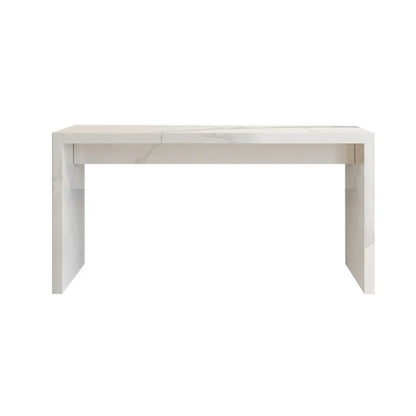 Tables de bar rectangulaires minimalistes en marbre blanc cassé