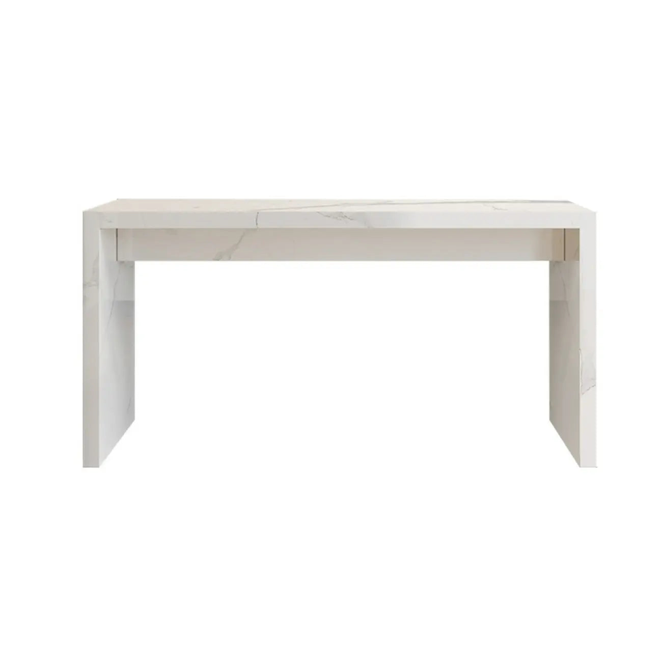 Tables de bar rectangulaires minimalistes en marbre blanc cassé