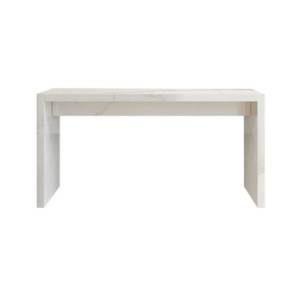 Tables de bar rectangulaires minimalistes en marbre blanc cassé