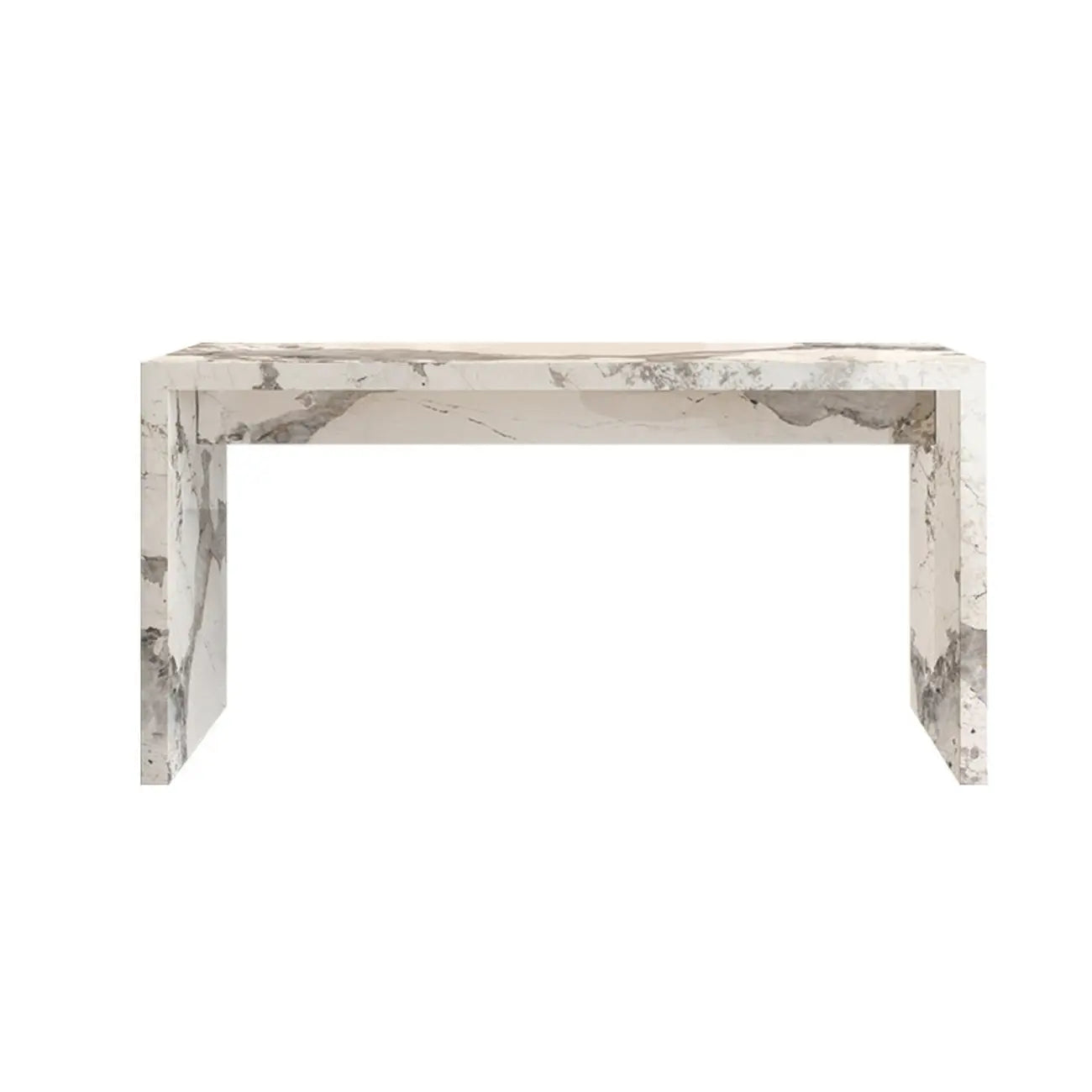 Tables de bar rectangulaires minimalistes en marbre blanc cassé