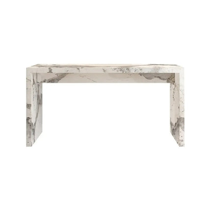 Tables de bar rectangulaires minimalistes en marbre blanc cassé