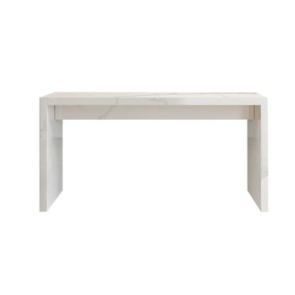 Tables de bar rectangulaires minimalistes en marbre blanc cassé