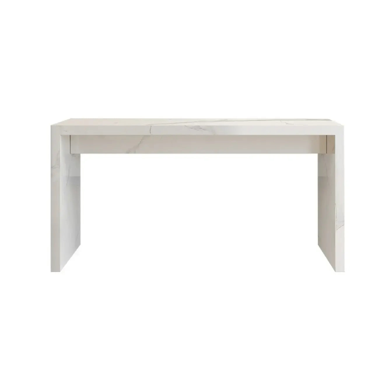Tables de bar rectangulaires minimalistes en marbre blanc cassé