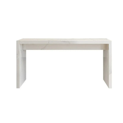 Tables de bar rectangulaires minimalistes en marbre blanc cassé