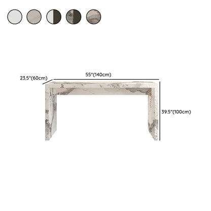 Tables de bar rectangulaires minimalistes en marbre blanc cassé