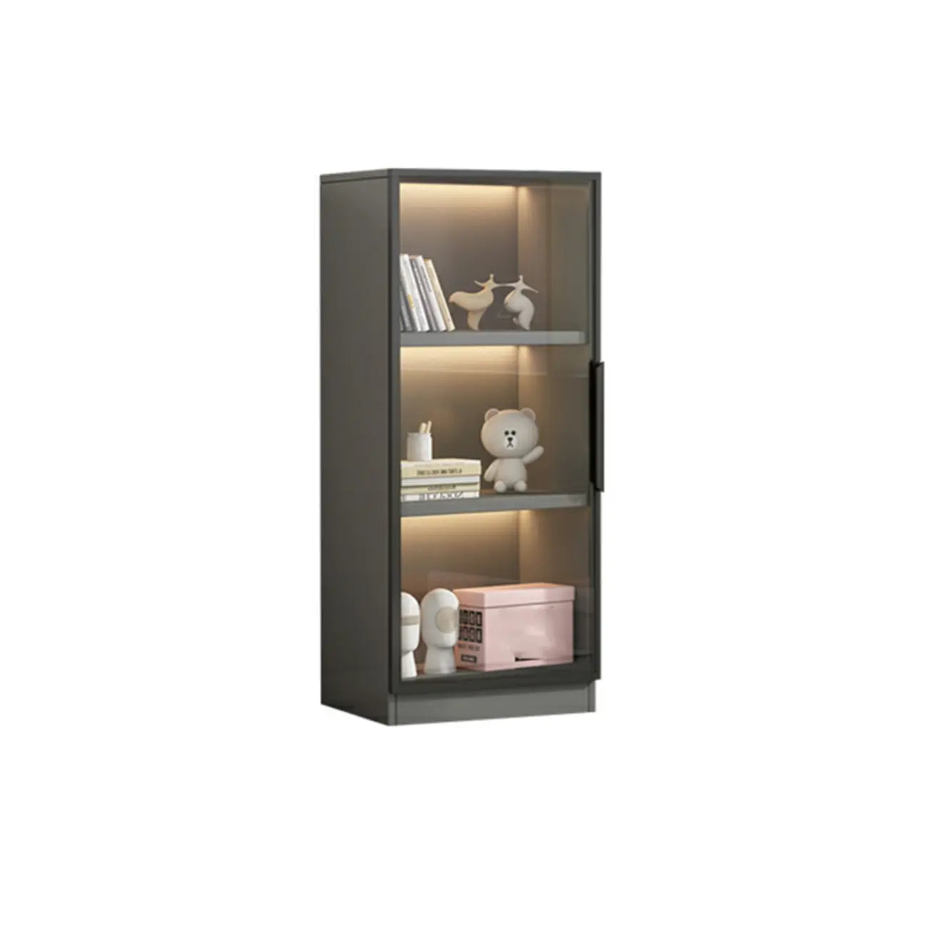 Vitrine en bois gris clair, simple et moderne
