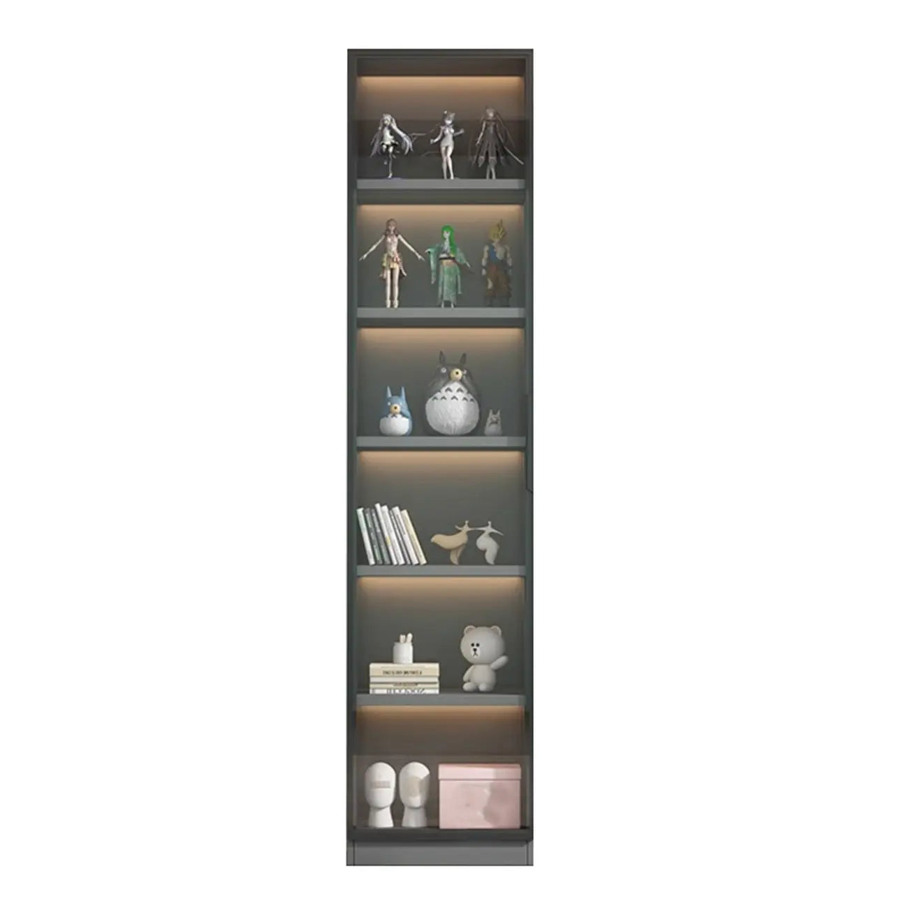 Vitrine en bois gris clair, simple et moderne